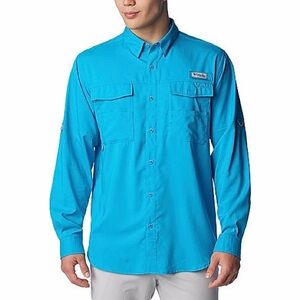 Columbia Mens Blue Omni-Shield Blood and Guts IV Long Sleeve Shirt